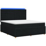  LED okvir za krevet s madracem Crna 180 x 200 cm Tkanina | shoptok.hr