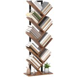 HOMCOM knjižna omara iverna plošča, jeklo 50D x 24Š x 136V cm rustikalno rjava, (5000241811) | Shoptok.si