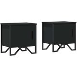  Noćni ormarić crni 40 x 30 x 40 cm od konstruiranog drva | shoptok.hr