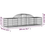  Obokane gabion košare 14 kosov 200x50x40/60 cm pocinkano železo | Shoptok.si