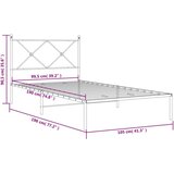 vidaXL Kovinski posteljni okvir z vzglavjem črn 100x190 cm | Shoptok.si