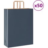 vidaXL Papirnate vrečke 50 kosov z ročaji modra 32x12x42 cm Cene