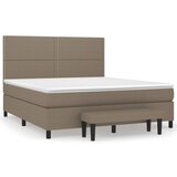 vidaXL Krevet s oprugama i madracem smeđesivi 180x200 cm tkanina | shoptok.hr