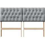 vidaXL tapecirani uzglavlje svijetlo siva 150 cm čvrsto borovo drvo | shoptok.hr