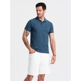 Ombre BASIC men's single color pique knit polo shirt - dark blue | shoptok.hr