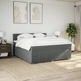  Krevet s oprugama i madracem tamnosivi 200 x 200 cm od tkanine | shoptok.hr