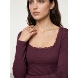 Sinsay Bluza s dugim rukavima i čipkom na dekolteu | shoptok.hr
