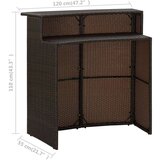 Poli vrtni barski stol smeđi 120 x 55 x 110 cm od poliratana | shoptok.hr