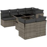  8-dijelni set vrtnih sofa od poliratana s jastucima sivi | shoptok.hr