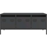 vidaXL Klubska mizica črna 101,5x50x43,5 cm valjano jeklo | Shoptok.si