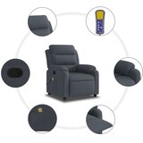  Masažna fotelja od tamno sive baršune | Shoptok.si