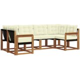  Set vanjskih sofa 6 kom. Prirodna i krem Smeđa 245 x 128,5 x 73 cm | shoptok.hr