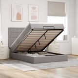 vidaXL Otomanska postelja z vzmetnico & LEDs taupe 140x190 cm blago, (22054139) | Shoptok.si