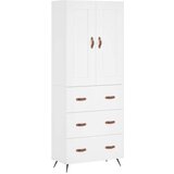 vidaXL Visoka omara bela 69,5x34x180 cm inženirski les | Shoptok.si