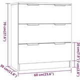  3-dijelna komoda boja smeđeg hrasta od konstruiranog drva | shoptok.hr