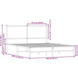 Metalni okvir kreveta bez madraca boja hrasta 150 x 200 cm | shoptok.hr