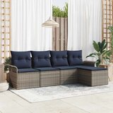  Sjedeća garnitura za vrt s pohranom 5 pcs Siva poliratan | shoptok.hr