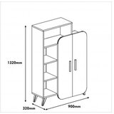 Hanah home Form Polica za knjige u boji oraha krem ​​90x132x32cm, bijela smeđa | Eponuda.ba