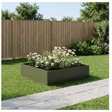 vidaXL Vrtna saksija Maslinastozelena 100 x 100 x 30 cm Čelična vrata - Maslinastozelena 100 x 100 x 30 cm 1 | shoptok.hr