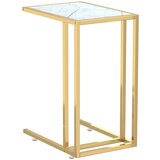 The Living Store Računalniška stranska mizica bel marmor 50x35x65 cm steklo - Računalniška Stranska Mizica, (21421386) | Shoptok.si