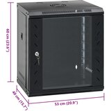  Zidni komunikacijski ormar 12U 19 " IP20 53 x 40 x 60 cm | shoptok.hr