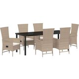  Set od 7 komada vrtne blagovaonice s jastučićima - Bež Poli ratan | shoptok.hr