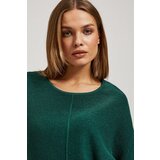 Marisse Emerald Oversized Sweater With Metallic Thread | Shoptok.si