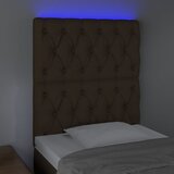  LED uzglavlje tamnosmeđe 80x7x118/128 cm od tkanine | Eponuda.com