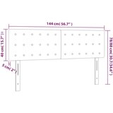  Uzglavlja crna 144x5x78/88 cm od tkanine | shoptok.hr