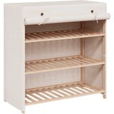 Ormarić za cipele s pokrovom od tkanine 79 x 40 x 80 cm bijeli | shoptok.hr