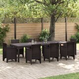 vidaXL Zunanja miza Rjava 300x100x73 cm Poli ratan, Zunanja miza Rjava 150x100x73 cm Poli ratan | Shoptok.si