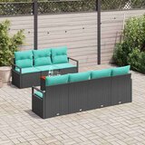  Vrtna sedežna garnitura z blazino 8 pcs Črna poli ratan, (5000145939) | Shoptok.si