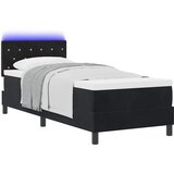  LED Box Spring Krevet s madracem Crna 80 x 200 cm Baršun | shoptok.hr