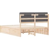  Krevetni okvir s tapiciranim uzglavljem Tamno siva 135 x 190 cm | shoptok.hr