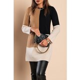 Fenzy Pletena Mini Obleka V Tribarvni Kombinaciji, Črna | Shoptok.si