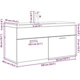  Kupaonski ormar Crni hrast 100 x 38 5 x 46 cm Konstruirano drvo | shoptok.hr