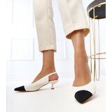 Gemre White fabric low heel pumps Cassie | Shoptok.si