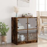 vidaXL Bočni ormarić sa staklenim vratima boja hrasta 68x37x75 5 cm | shoptok.hr