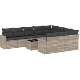 Maison Chic Seti vrtnega pohištva - Vrtna garnitura - Vrtni pohištvo set 11-delna z blazinami sv. siv poli ratan, (21817664) | Shoptok.si