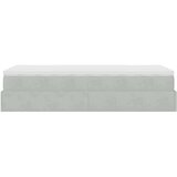 vidaXL Otomanski posteljni okvir z vzmetnico siv 80x200 cm žamet | Shoptok.si