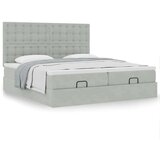 vidaXL Otomanski posteljni okvir z vzmetnicami siv 160x200 cm žamet, (21607128) | Shoptok.si
