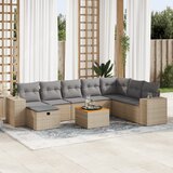 Maison Chic Seti vrtnega pohištva - Vrtna garnitura 9-delna z blazinami bež poli ratan, (21796530) | Shoptok.si