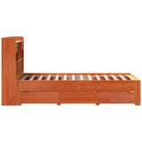  Knjižna postelja brez vzmetnice vošč. rjava 75x190 cm borovina, (21653561) | Shoptok.si