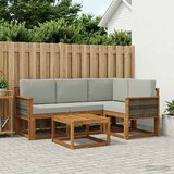  Set vanjskih sofa 5 kom. Prirodna i svjetlosiva Poliester | Eponuda.com