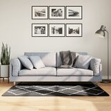 vidaXL Košata preproga moderna črna in krem 80x150 cm Cene