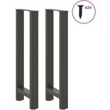  Noge za barsko mizo antracitne barve 2 kosa 50 x (100-101) cm jeklo | Shoptok.si