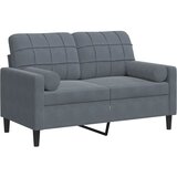  Dvosjed s ukrasnim jastucima tamnosivi 120 cm baršunasti | shoptok.hr