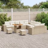  13-dijelni vrtni kauč set s jastučićima Bež poli ratan | shoptok.hr