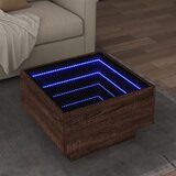 Furnova Klubska mizica LED rjavi hrast 50x50x30 cm inženirski les, (21914395) Cene