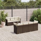 vidaXL 8-dijelni set vrtnih sofa s jastucima smeđi od poliratana | shoptok.hr